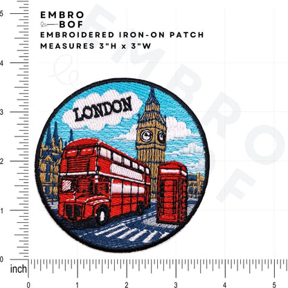 London Patch size reference – embroidered patch