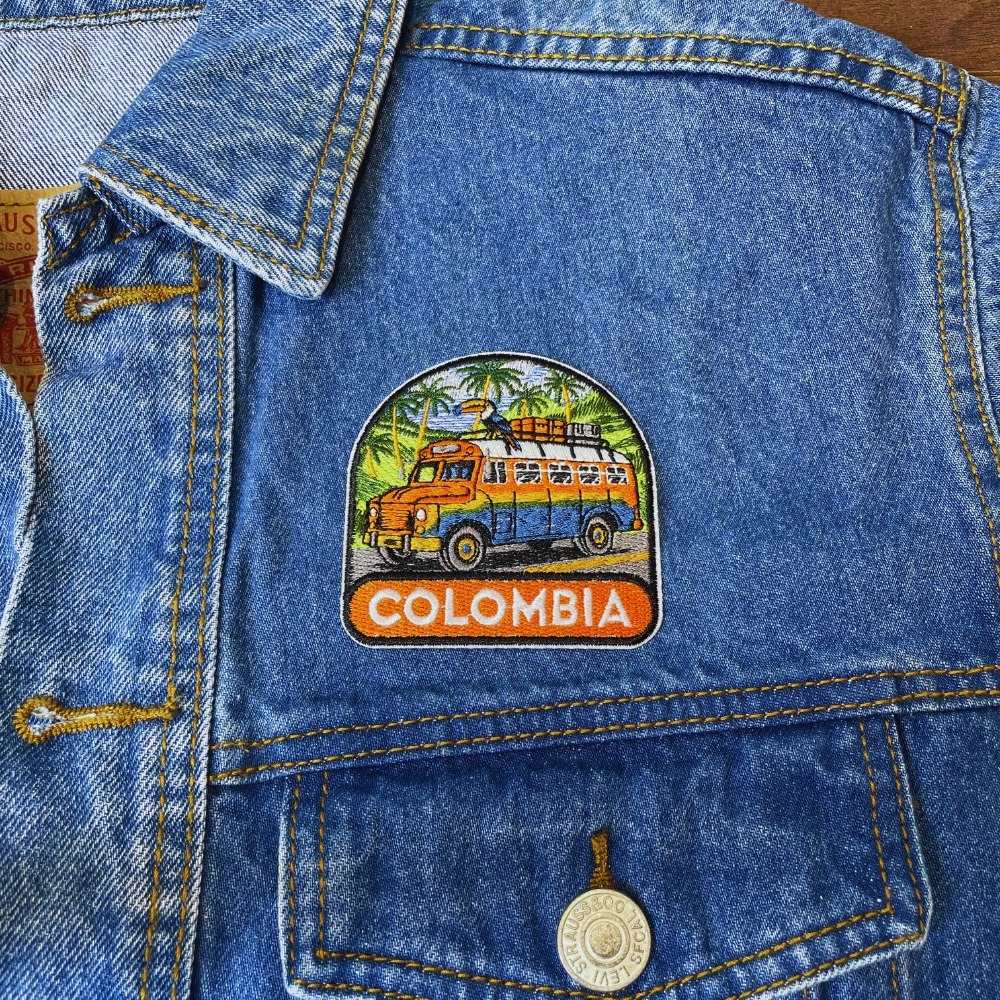 Colombia Patch on a backpack – iron-on embroidered patch