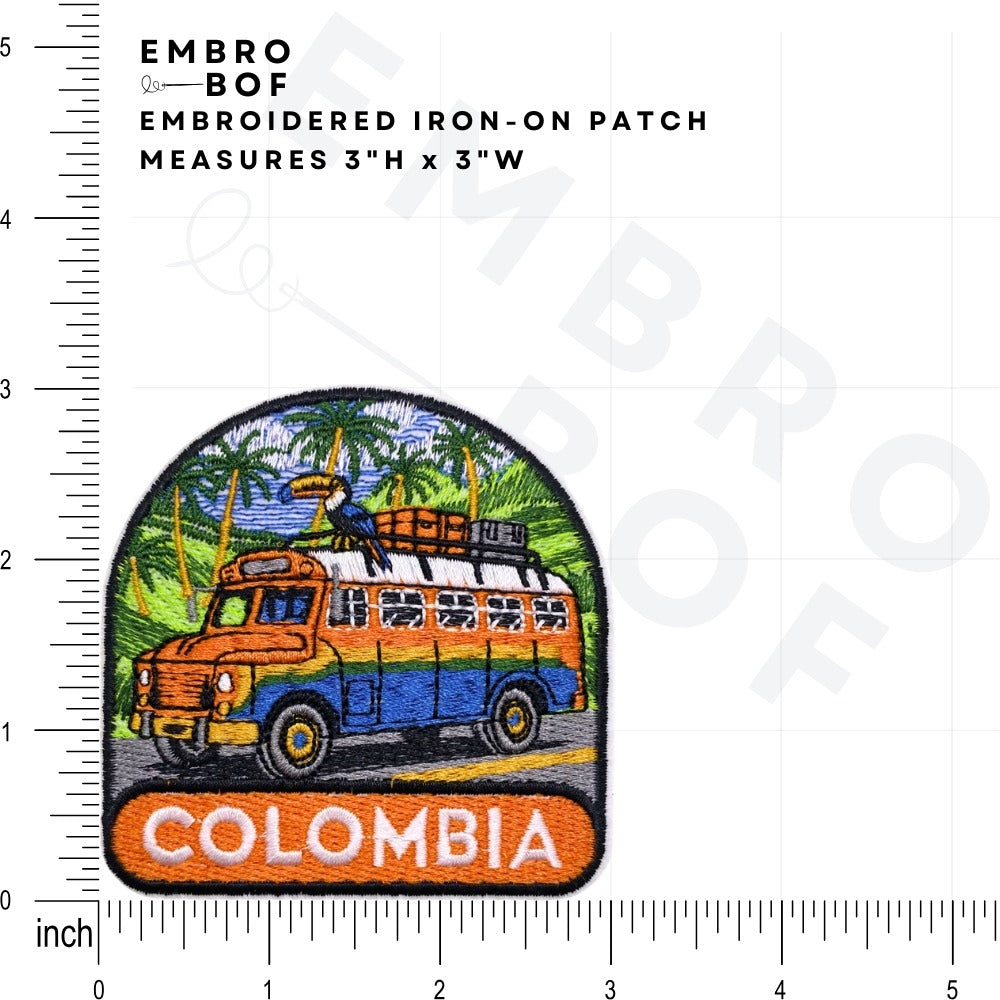Colombia Patch size reference – embroidered patch