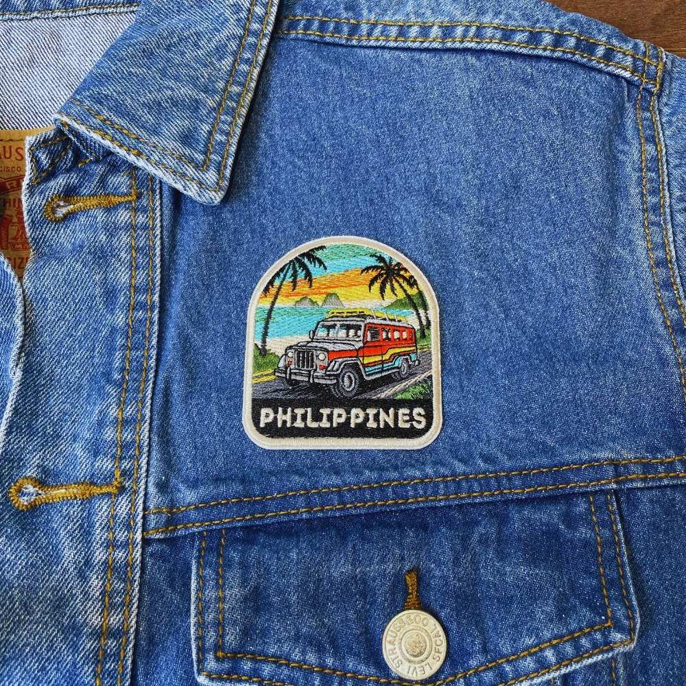 Philippines Patch on a backpack – iron-on embroidered patch
