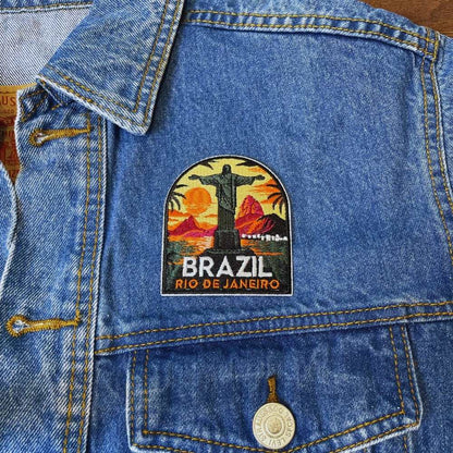 Brazil Patch on a backpack – iron-on embroidered patch
