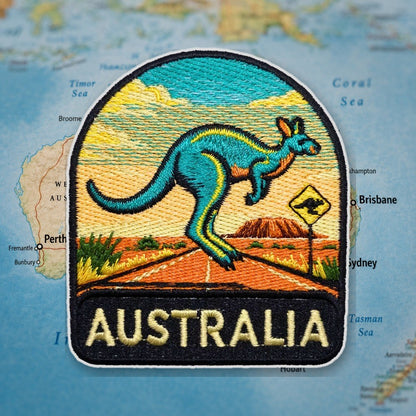 Australian Kangaroo Patch – embroidered iron-on patch