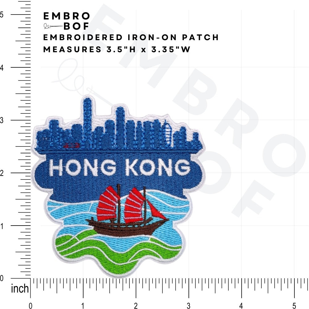Hong Kong Harbor Patch size reference – embroidered patch