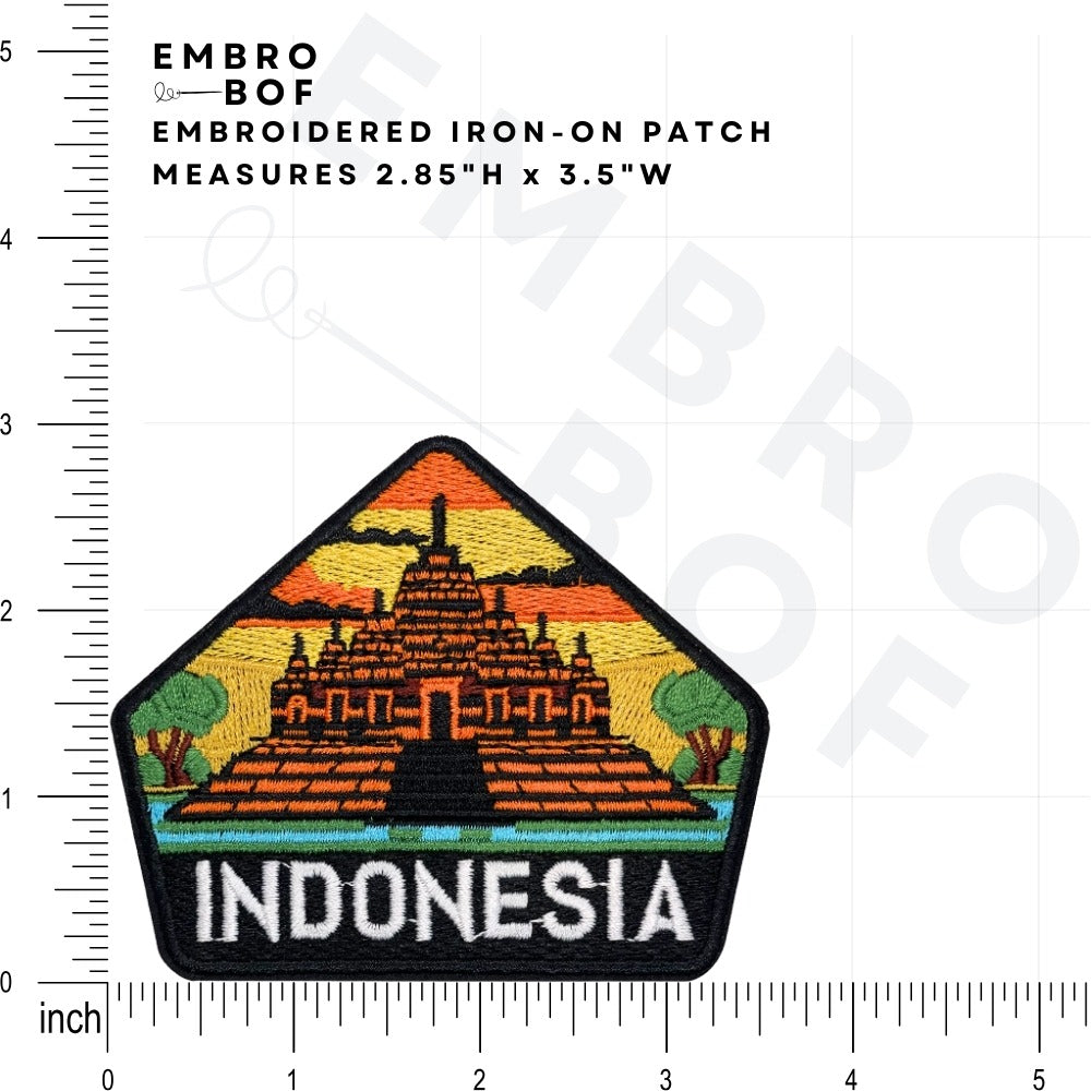 Borobudur Temple Patch size reference – embroidered patch
