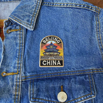 Beijing Patch on a backpack – iron-on embroidered patch