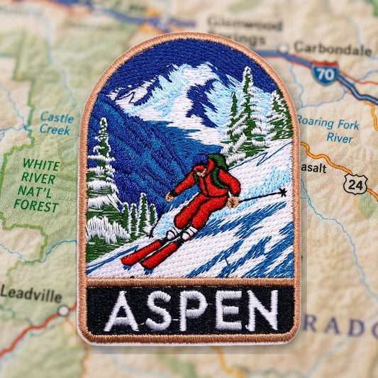 Ski Adventure Aspen Patch – embroidered iron-on patch