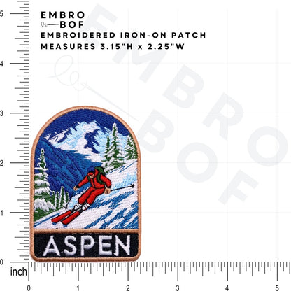 Ski Adventure Aspen Patch size reference – embroidered patch