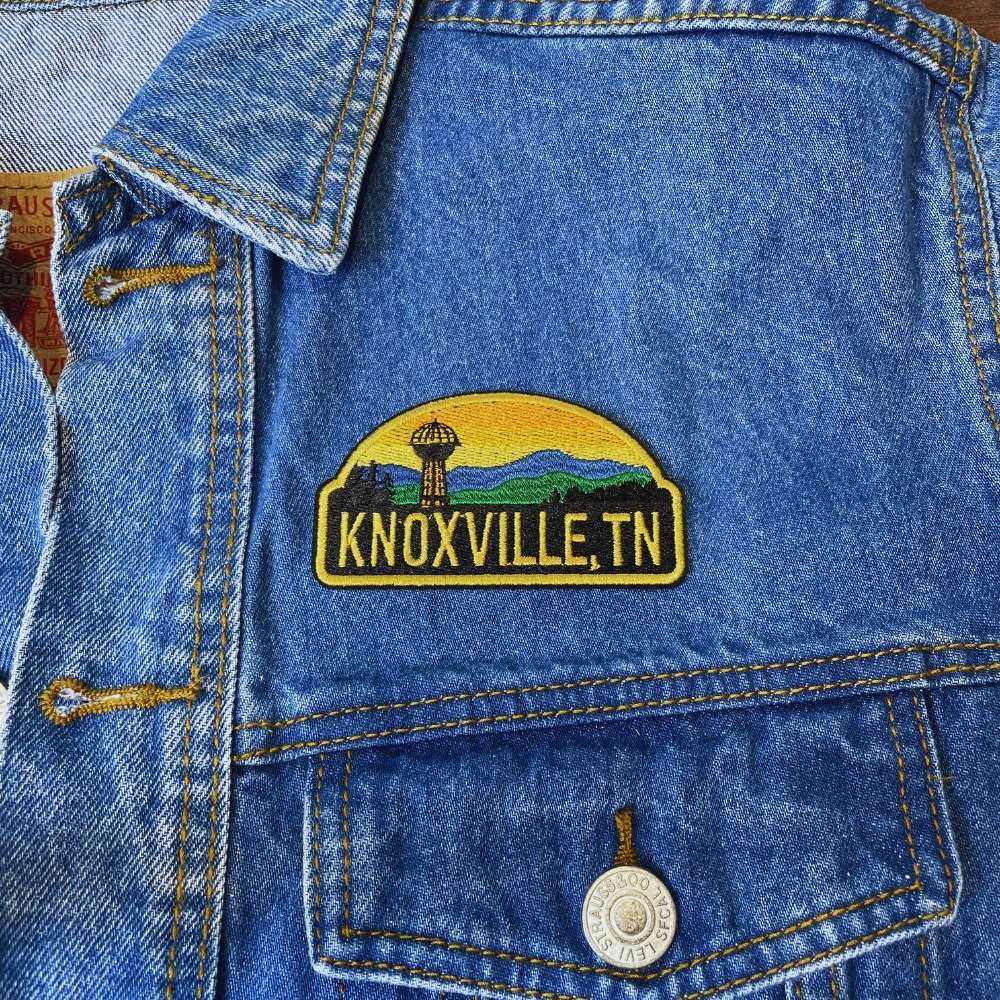 Knoxville Sunsphere Patch on a backpack – iron-on embroidered patch