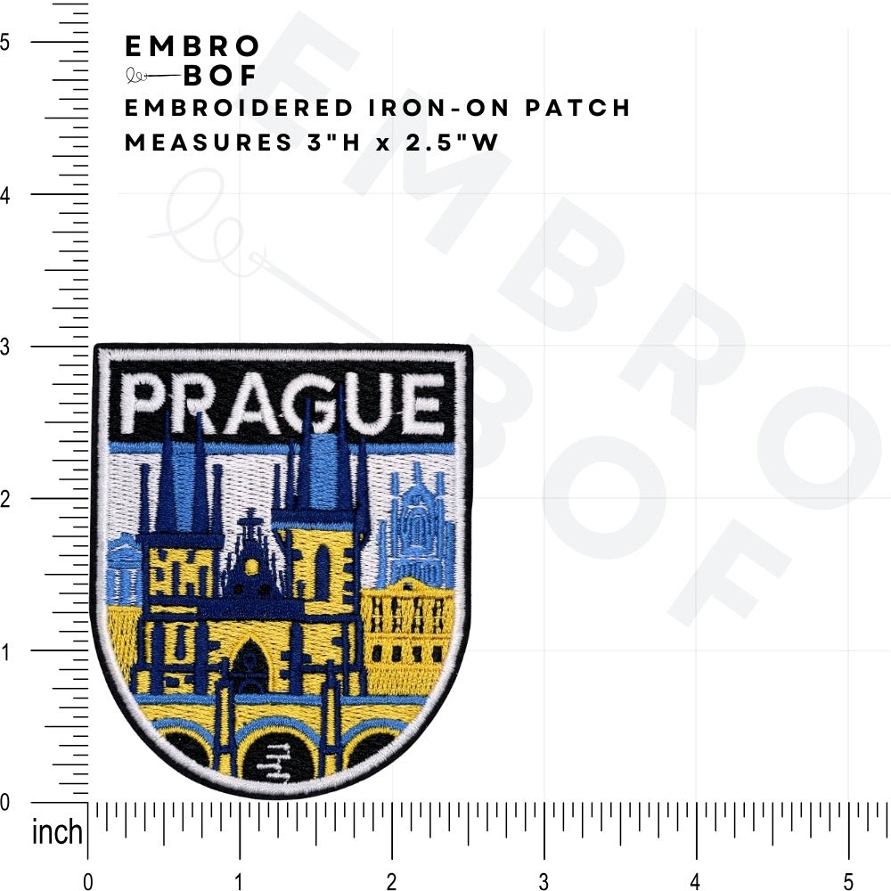 Prague Patch size reference – embroidered patch