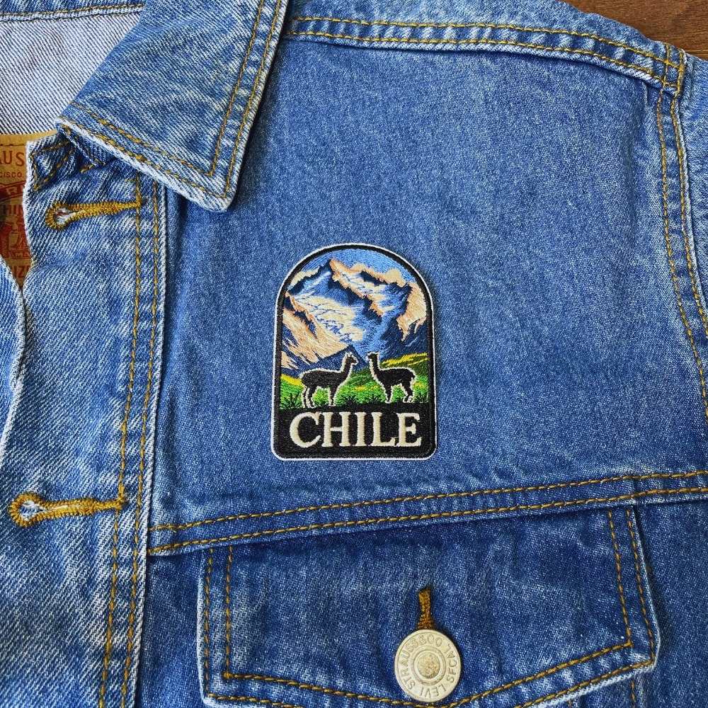 Majestic Andes of Chile Patch on a backpack – iron-on embroidered patch