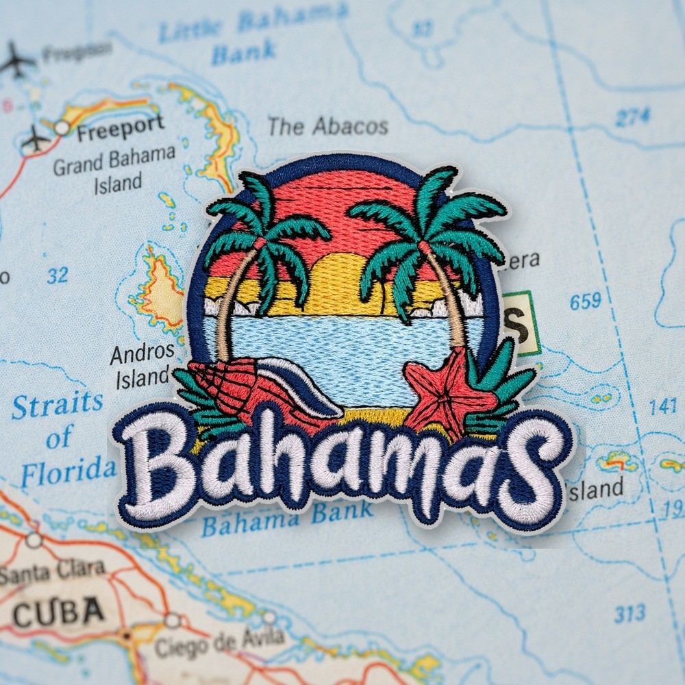 Paradise Bahamas Beach Patch – embroidered iron-on patch