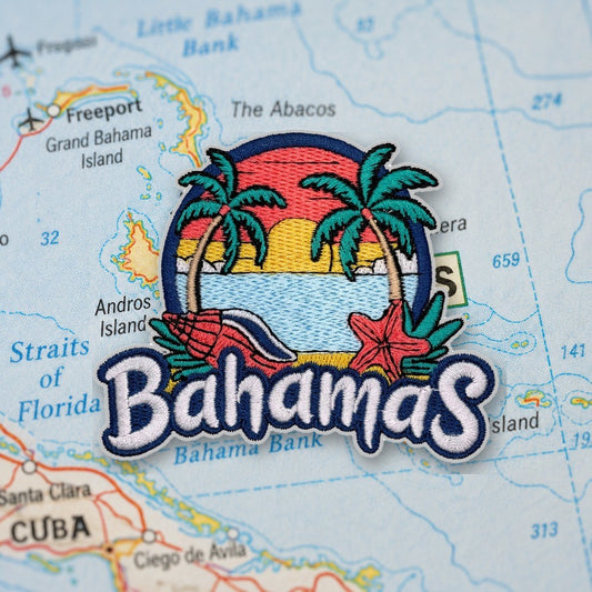 Paradise Bahamas Beach Patch – embroidered iron-on patch