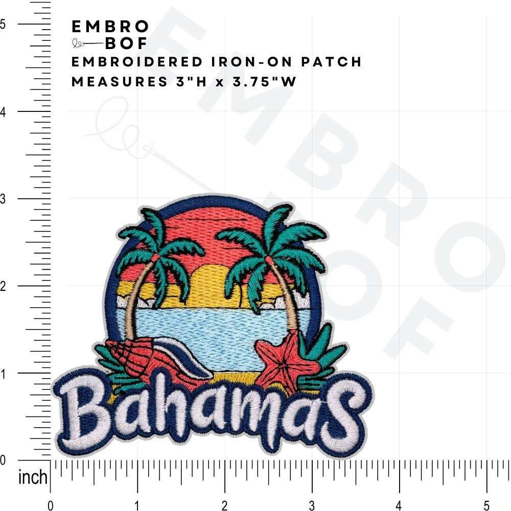 Paradise Bahamas Beach Patch size reference – embroidered patch