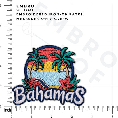 Paradise Bahamas Beach Patch size reference – embroidered patch