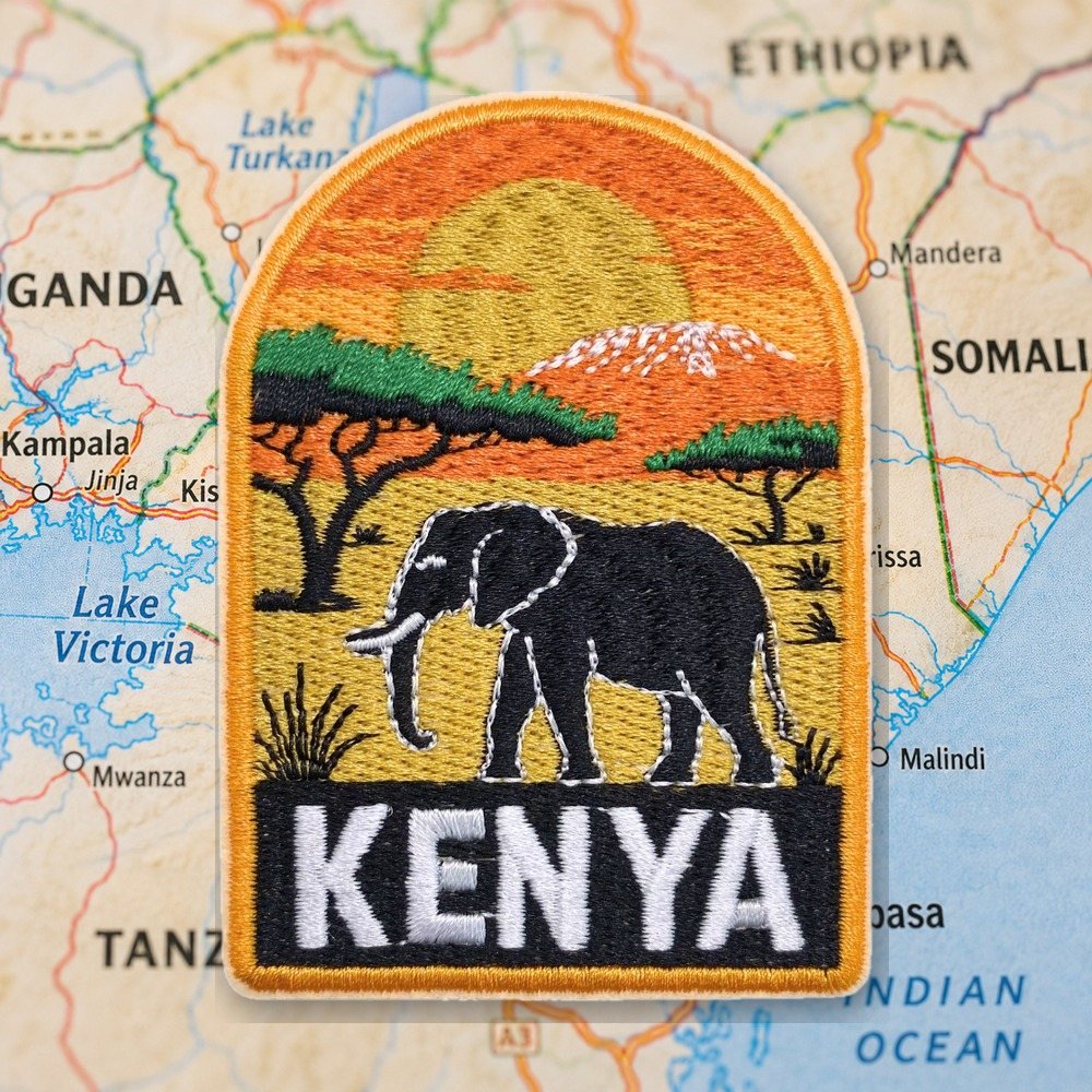 Savannah Sunset Kenya Patch – embroidered iron-on patch
