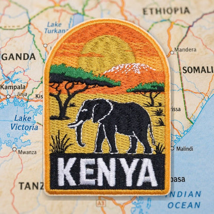 Savannah Sunset Kenya Patch – embroidered iron-on patch