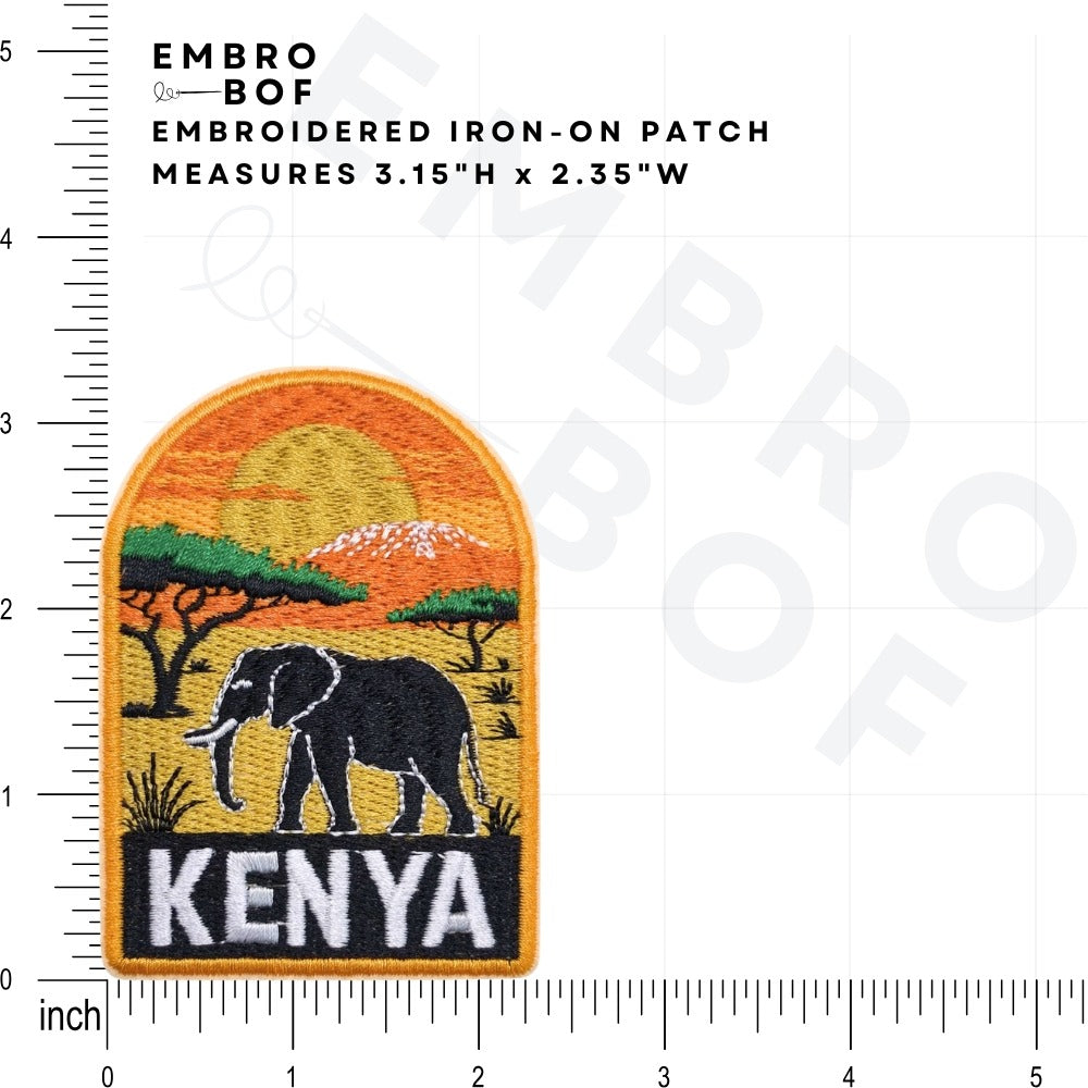 Savannah Sunset Kenya Patch size reference – embroidered patch
