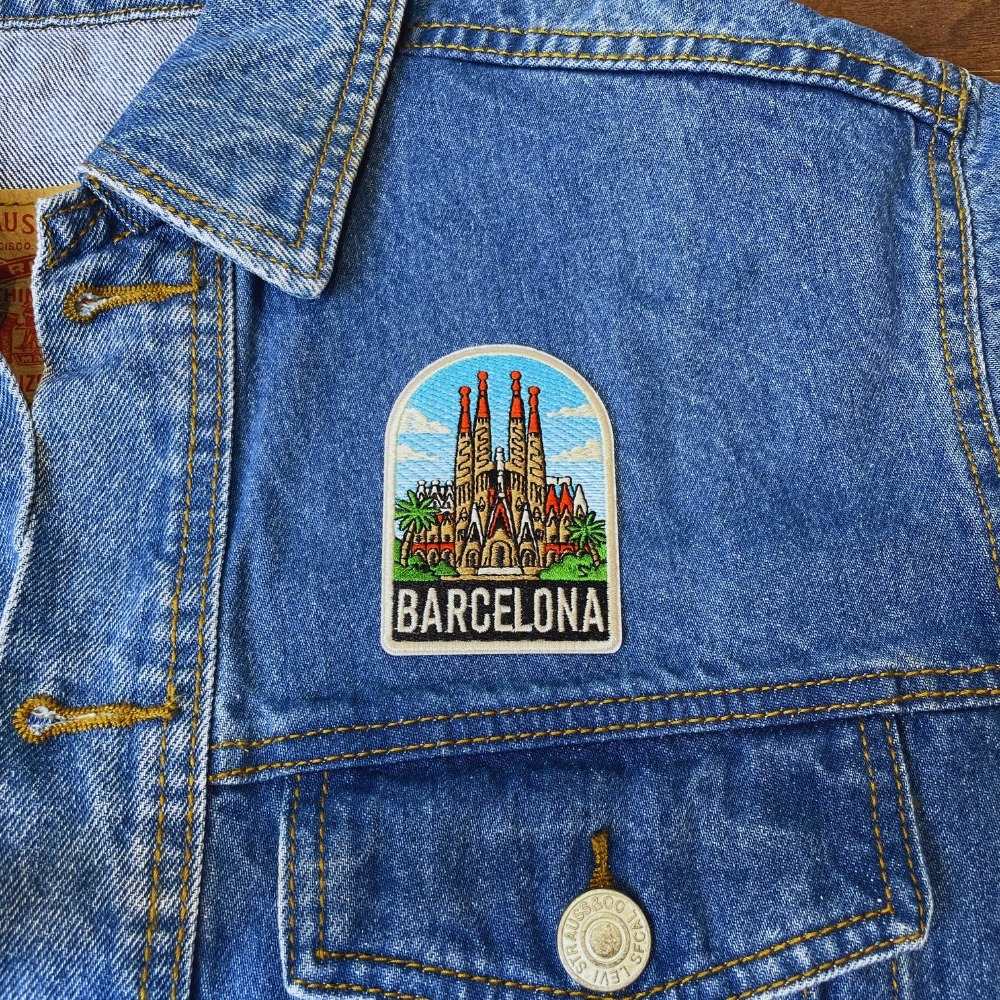 Sagrada Familia Barcelona Patch on a backpack – iron-on embroidered patch
