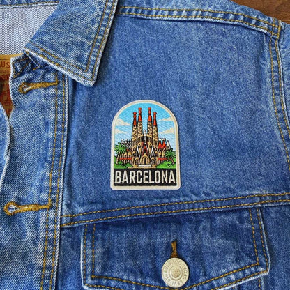 Sagrada Familia Barcelona Patch on a backpack – iron-on embroidered patch