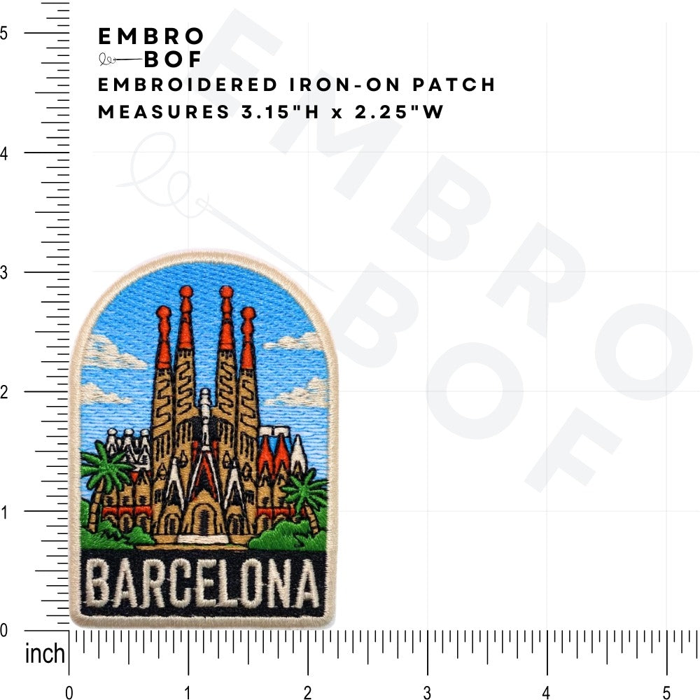 Sagrada Familia Barcelona Patch size reference – embroidered patch