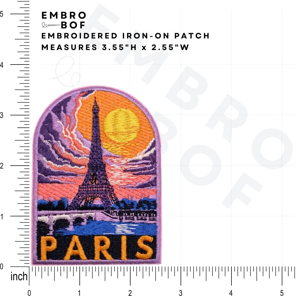 Eiffel Tower Paris Patch size reference – embroidered patch