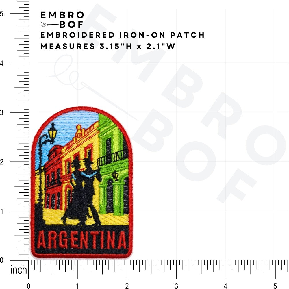 Tango Passion Argentina Patch size reference – embroidered patch
