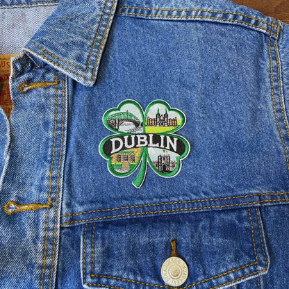 Shamrock Dublin Ireland Patch on a backpack – iron-on embroidered patch