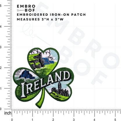 Shamrock Ireland Patch size reference – embroidered patch