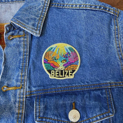 Coral Reef Belize Patch on a backpack – iron-on embroidered patch
