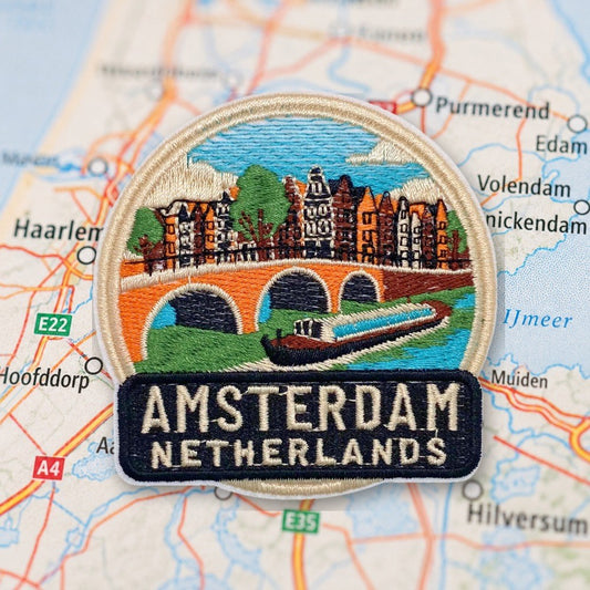 Canal Houses Amsterdam Patch – embroidered iron-on patch