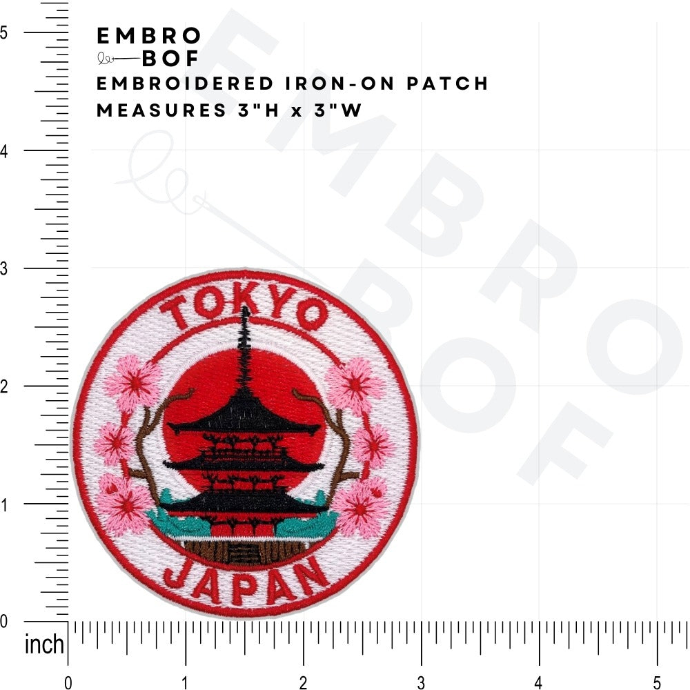 Tokyo Japan Patch size reference – embroidered patch