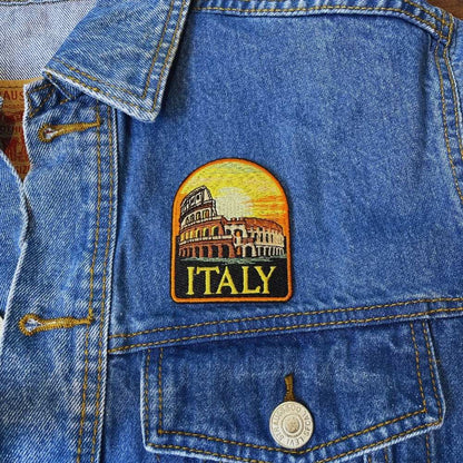 Roman Colosseum Italy Patch on a backpack – iron-on embroidered patch