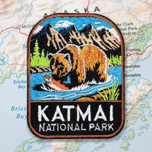 Katmai National Park Patch – embroidered iron-on patch