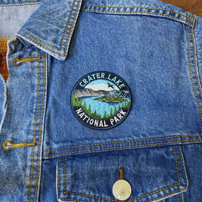 Crater Lake National Park Patch on a backpack – iron-on embroidered patch