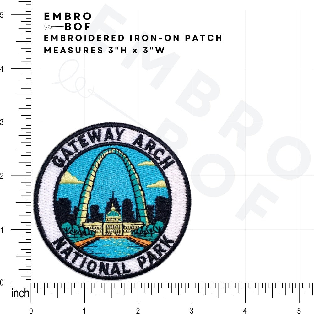 Gateway Arch National Park Patch size reference – embroidered patch