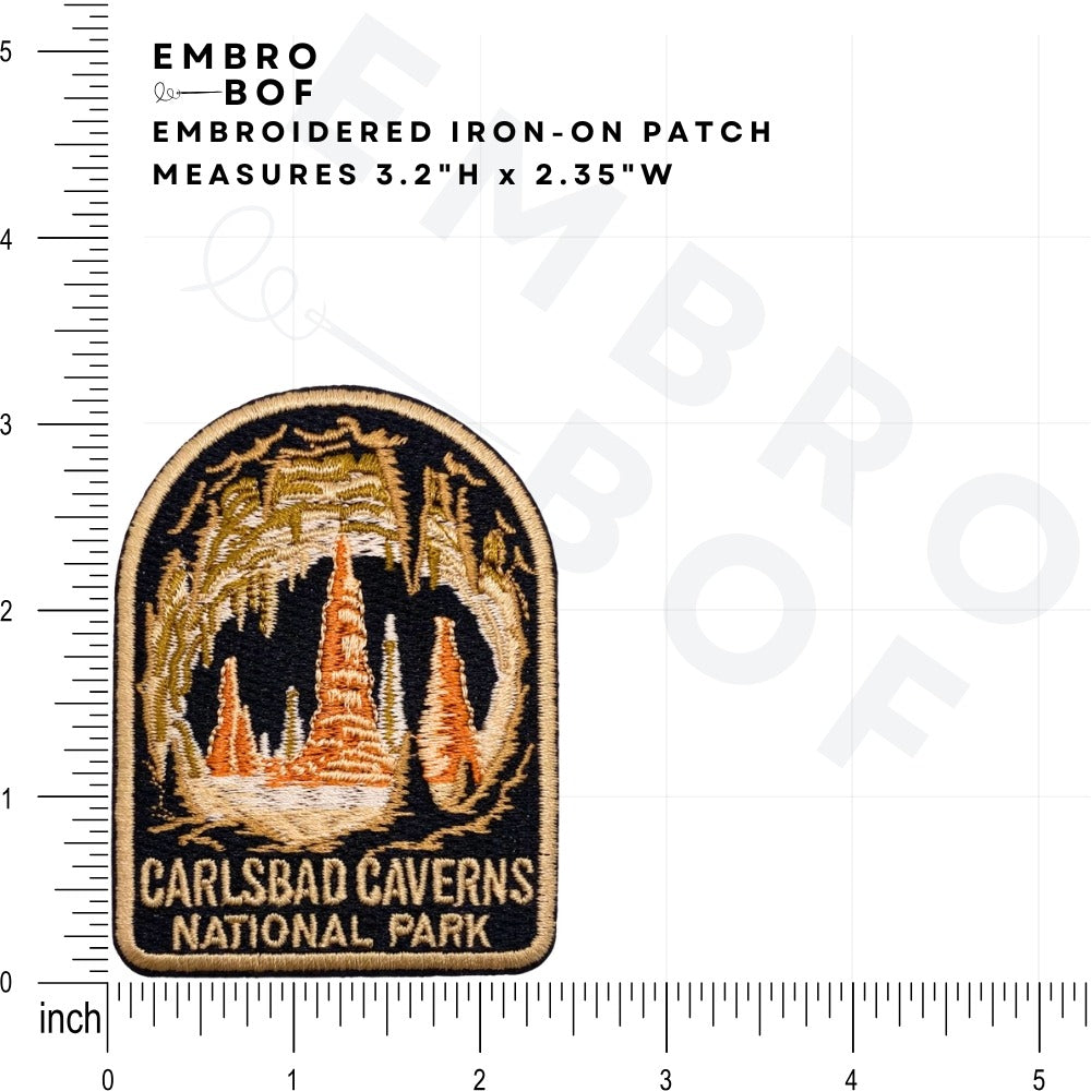 Carlsbad Caverns National Park Patch size reference – embroidered patch