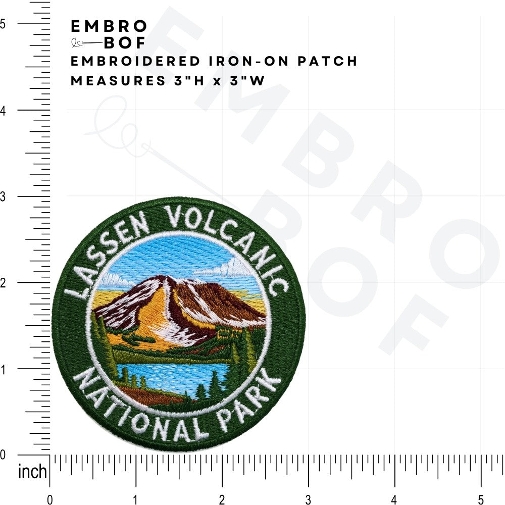Lassen Volcanic National Park Patch size reference – embroidered patch