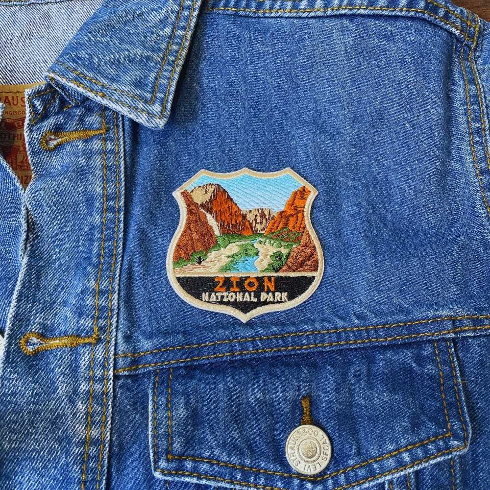 Zion National Park Patch on a backpack – iron-on embroidered patch