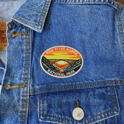 New River Gorge National Park Patch on a backpack – iron-on embroidered patch