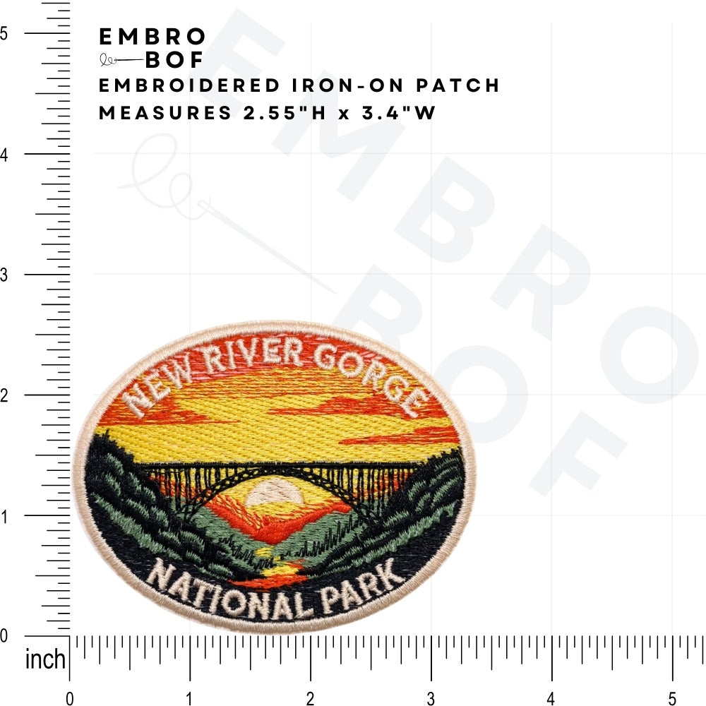 New River Gorge National Park Patch size reference – embroidered patch