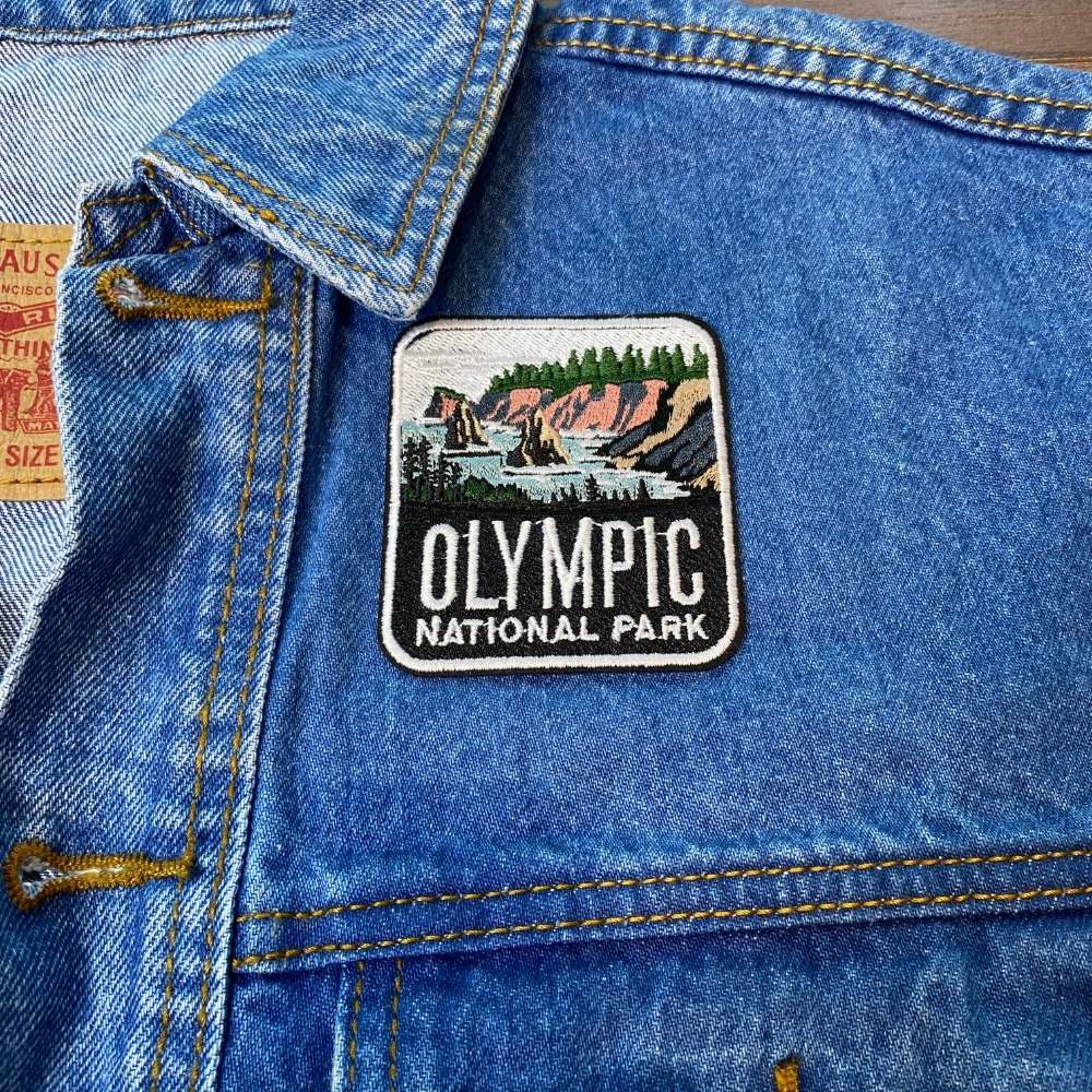 Olympic National Park Patch on a backpack – iron-on embroidered patch