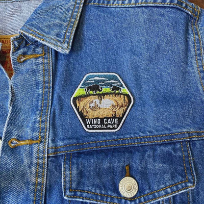 Wind Cave National Park Patch on a backpack – iron-on embroidered patch