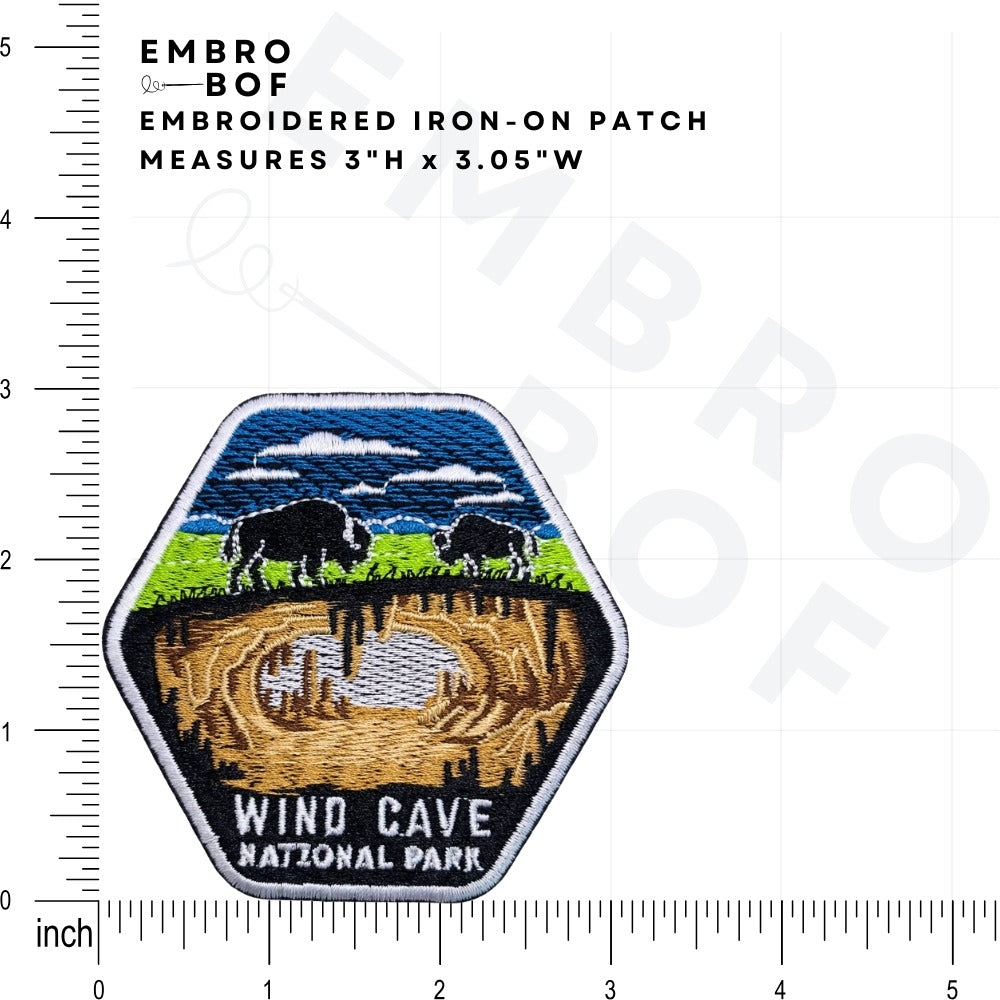 Wind Cave National Park Patch size reference – embroidered patch