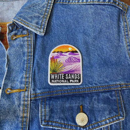 White Sands National Park Patch on a backpack – iron-on embroidered patch
