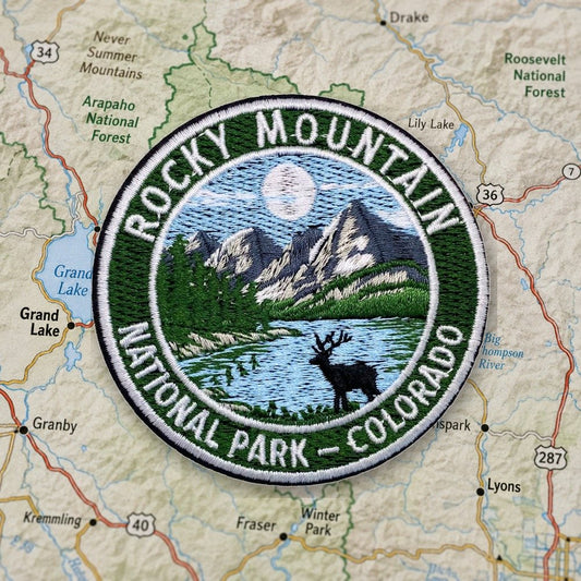Rocky Mountain National Park Patch – embroidered iron-on patch