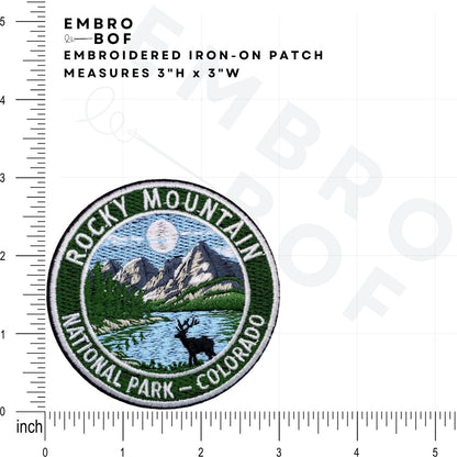 Rocky Mountain National Park Patch size reference – embroidered patch