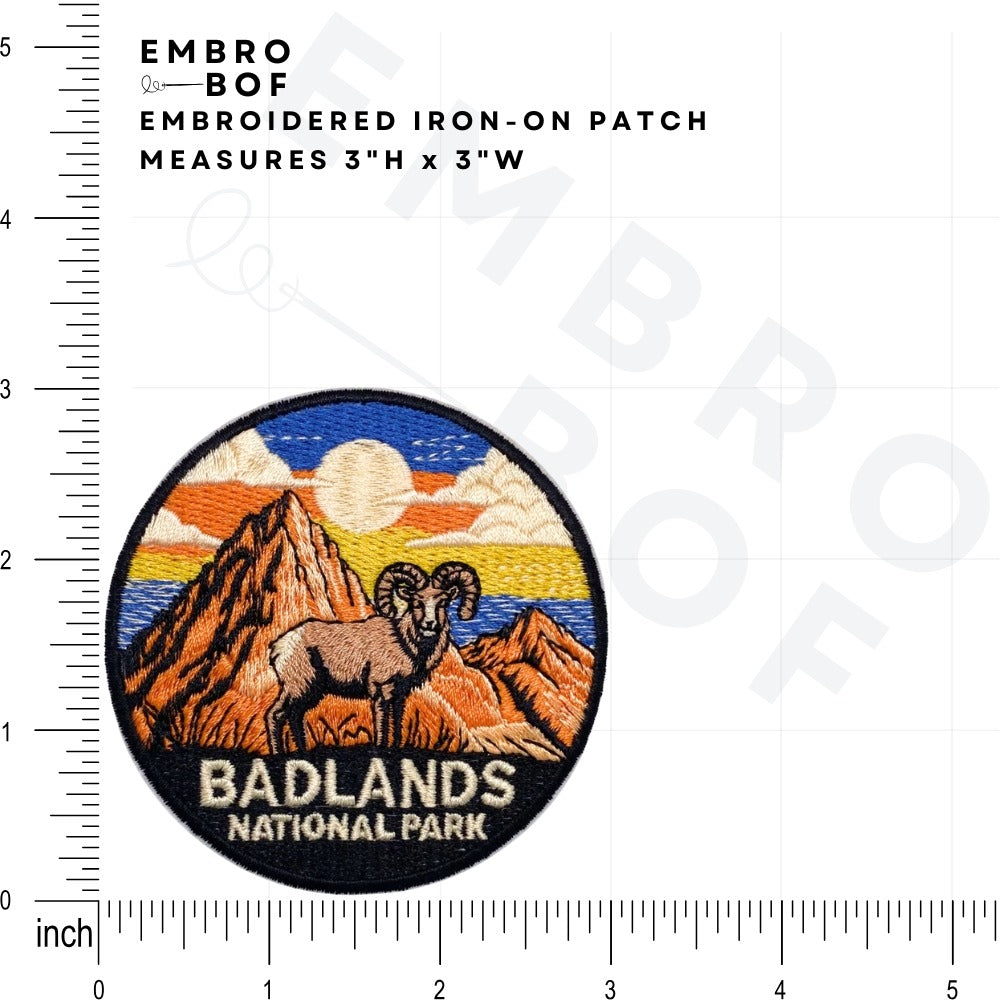 Badlands National Park Patch size reference – embroidered patch