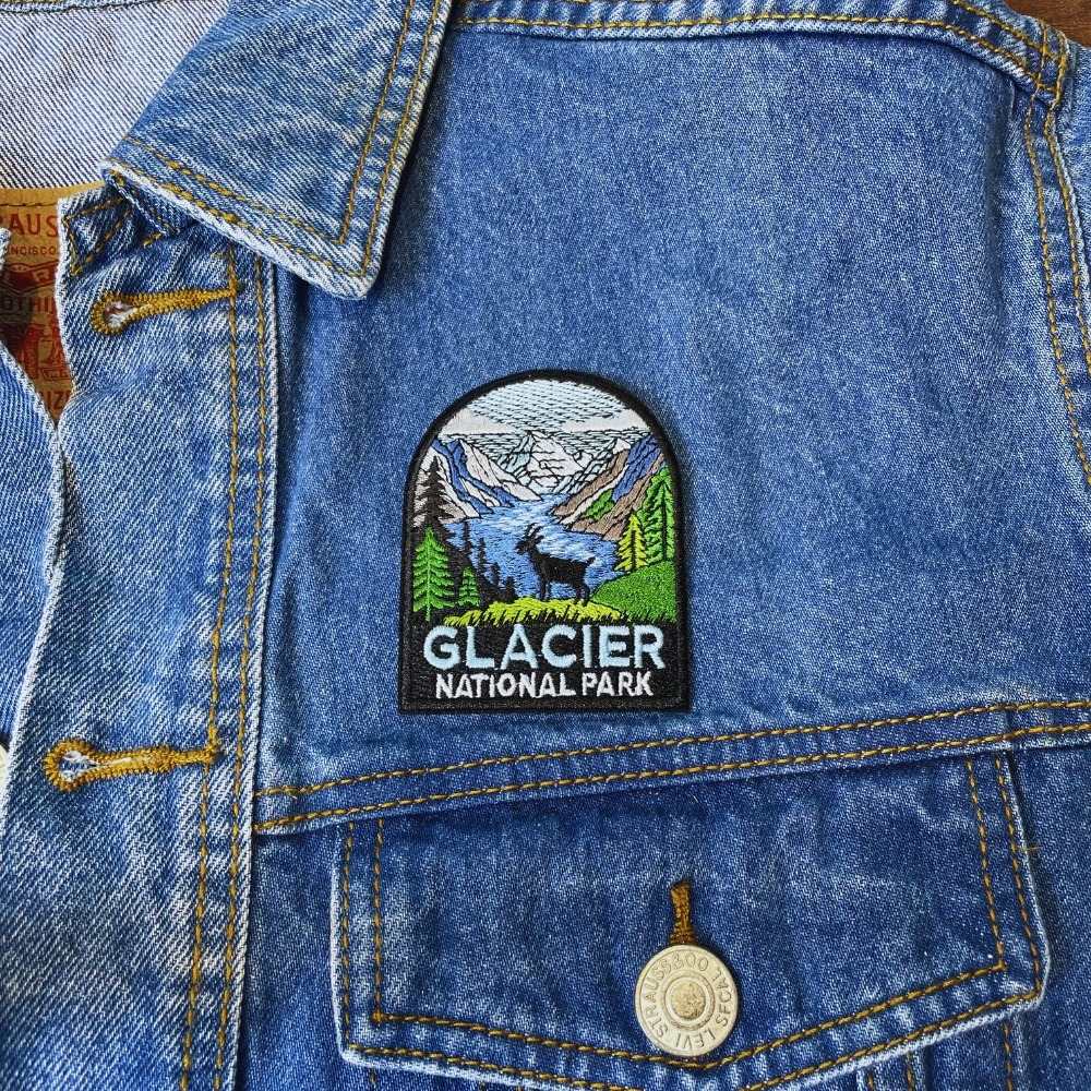 Glacier National Park Patch on a backpack – iron-on embroidered patch
