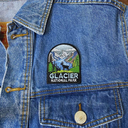 Glacier National Park Patch on a backpack – iron-on embroidered patch