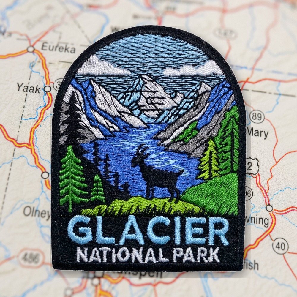 Glacier National Park Patch – embroidered iron-on patch